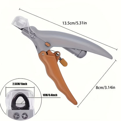 Lot de 2 coupe-griffes LED pour animaux avec poignée ergonomique antidérapante – Coupe-griffes précis et sûr pour chat et chien avec lumière LED intégrée pour un soin optimal, orange et gris, outil indispensable pour l'entretien des griffes