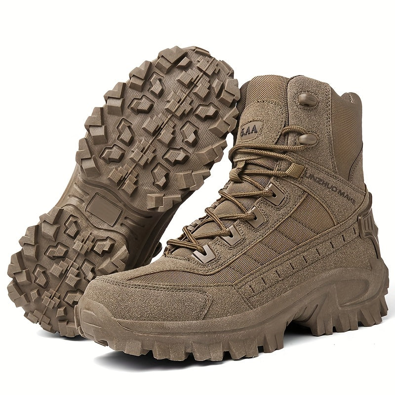 Bottes de randonnée tactiques montantes légères pour hommes – Bottes d'extérieur durables et antidérapantes pour la jungle, la chasse et les voyages d'aventure, toutes saisons, vert armée, marron foncé, sable, US 6,5-12