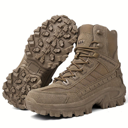 Bottes de randonnée tactiques montantes légères pour hommes – Bottes d'extérieur durables et antidérapantes pour la jungle, la chasse et les voyages d'aventure, toutes saisons, vert armée, marron foncé, sable, US 6,5-12