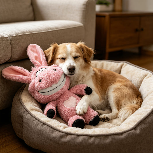 Jouet pour chien couineur Ane & Lapin rigolo – Jouet en peluche épais résistant aux morsures, exercice interactif et divertissement pour chiens – Cadeau haut de gamme en peluche couineuse pour animaux de compagnie
