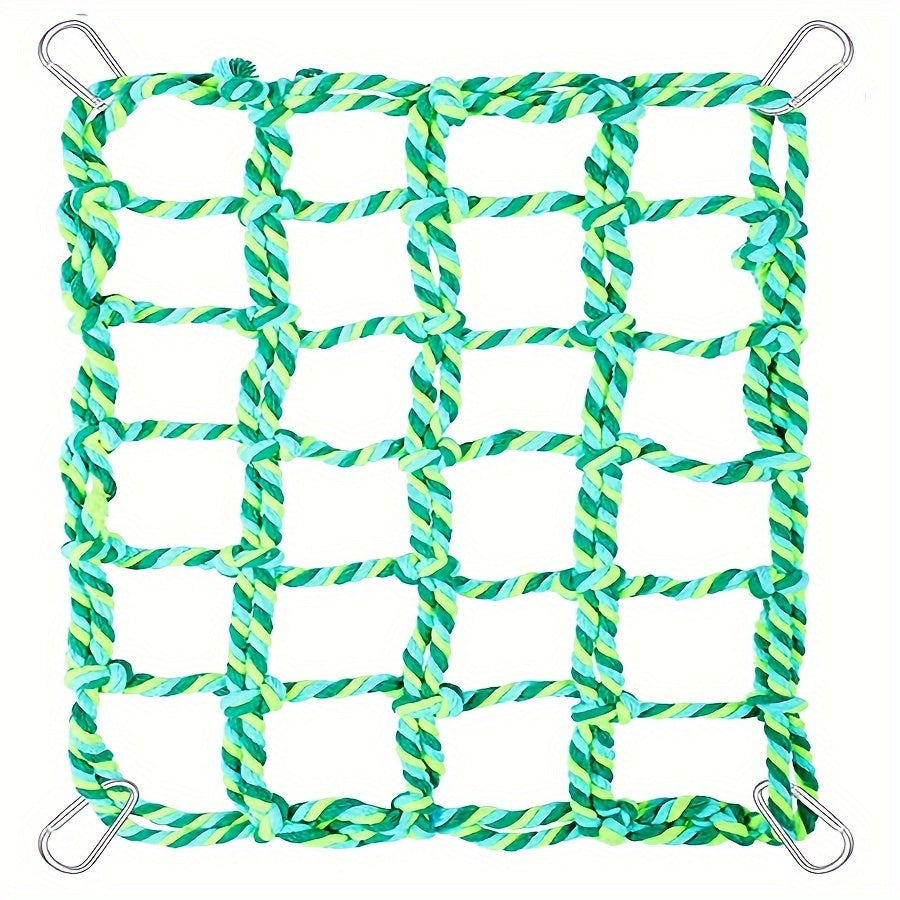 Filet d'escalade pour cage à oiseaux - Jouet hamac échelle en corde de coton colorée pour perroquets, calopsittes, conures, perruches, petits oiseaux et hamsters - Accessoire perchoir balançoire à mâcher pour activité suspendue