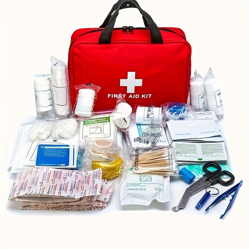 Trousse de premiers secours portable de 22 pièces pour voiture, voyage, camping et randonnée, kit médical d'urgence compact pour la maison, le bureau et les aventures en plein air, sac zippé léger