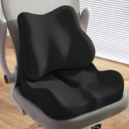 Coussin d'assise ergonomique en mousse à mémoire de forme pour chaise de bureau, fauteuil roulant et siège de voiture – Soulagement du coccyx profilé, housse en maille douce, base antidérapante, plusieurs couleurs disponibles