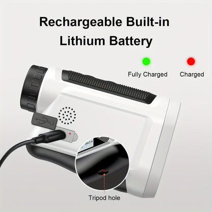 Télémètre laser Nohawk 1000 yards avec écran couleur latéral, rechargeable par USB, synthèse vocale en anglais, compensation de pente, alertes par vibration, 9 modes, unités M/Yard/Ft pour golf, chasse, disc golf, noir/blanc