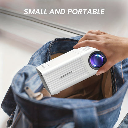 Mini projecteur portable, résolution native 1080P, compatible 4K – Projecteur de cinéma maison avec connexion USB et télécommande, vidéoprojecteur compact pour le bureau, le camping en plein air et les films dans le jardin