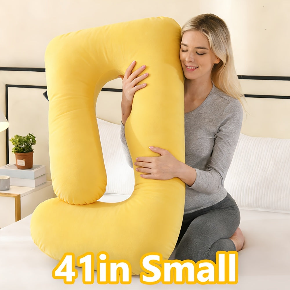 Oreiller de maternité en forme de J, coussin de grossesse corps entier avec taie d'oreiller – soutien du dos, des jambes et du ventre pour un sommeil réparateur, tailles 41" et 60", coloris et tissus variés, idéal comme cadeau de naissance