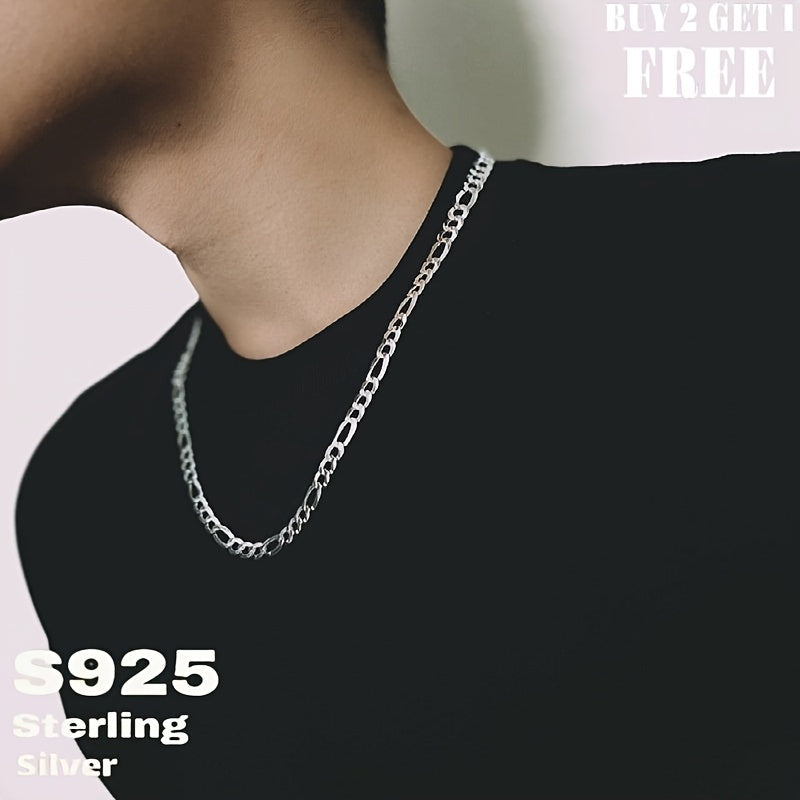 Collier chaîne Figaro en argent sterling 925 – 6 mm de large, 18 à 24 pouces, unisexe pour hommes et femmes, coffret cadeau inclus – Chaîne en argent classique pour un usage quotidien et offrir en cadeau