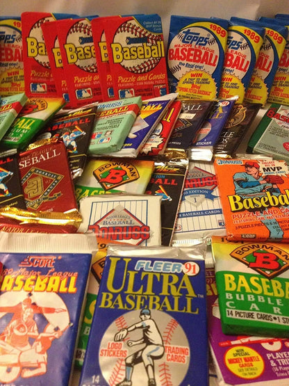 Lot de paquets de cartes de baseball MLB vintage assorties des années 1980-90 – 60 cartes au total, à la recherche de stars du Hall of Fame et de recrues, paquets non triés, parfait pour les collectionneurs et les cadeaux