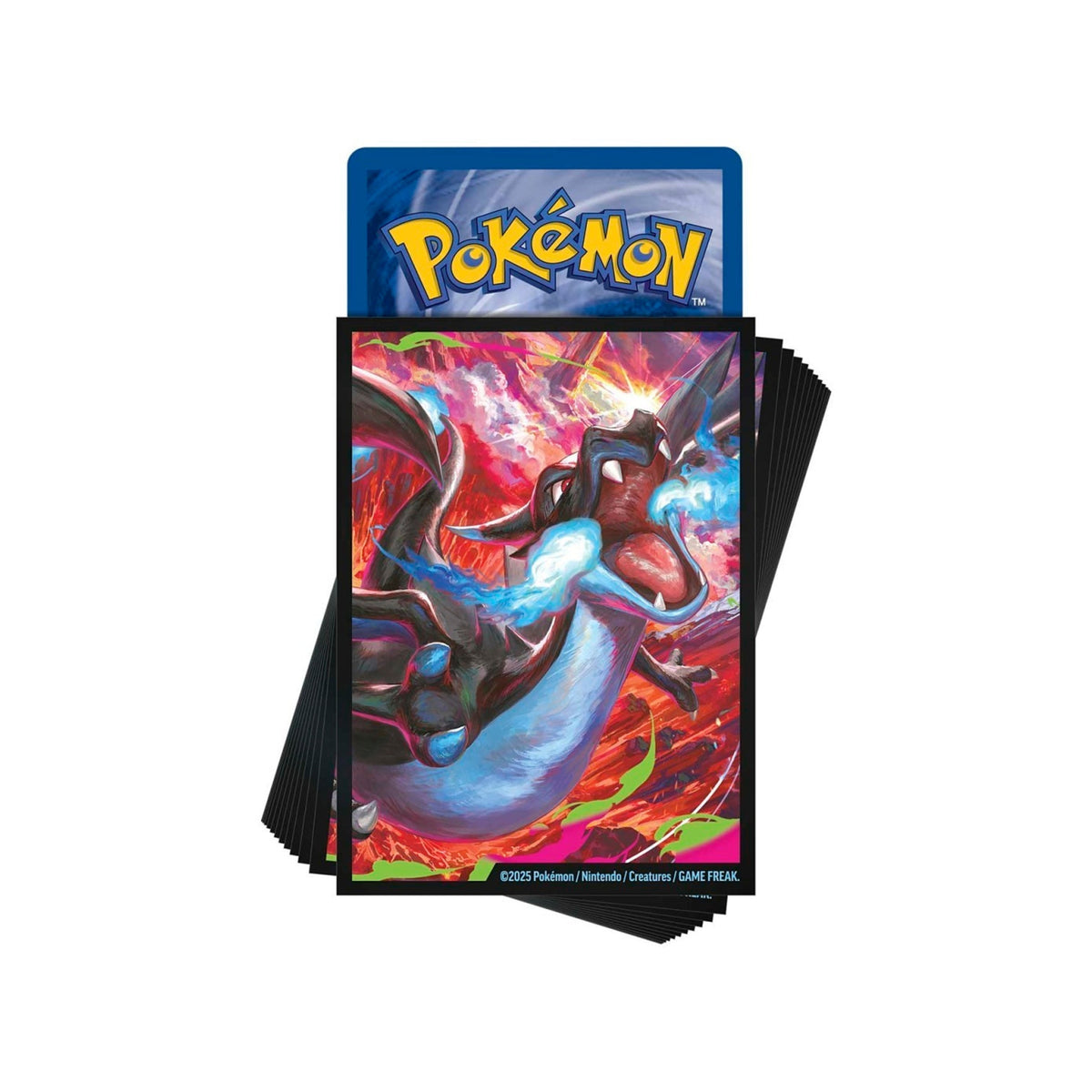 Coffret Ultra-Premium Pokémon JCC Méga Dracaufeu X-ex – 18 boosters, 2 cartes promo brillantes, tapis de jeu, étui à cartes, 65 protège-cartes, pièce métallique et carte à code pour le JCC Live