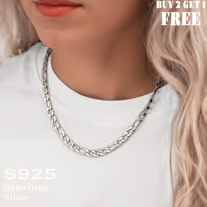Collier chaîne Figaro en argent sterling 925 – 6 mm de large, 18 à 24 pouces, unisexe pour hommes et femmes, coffret cadeau inclus – Chaîne en argent classique pour un usage quotidien et offrir en cadeau