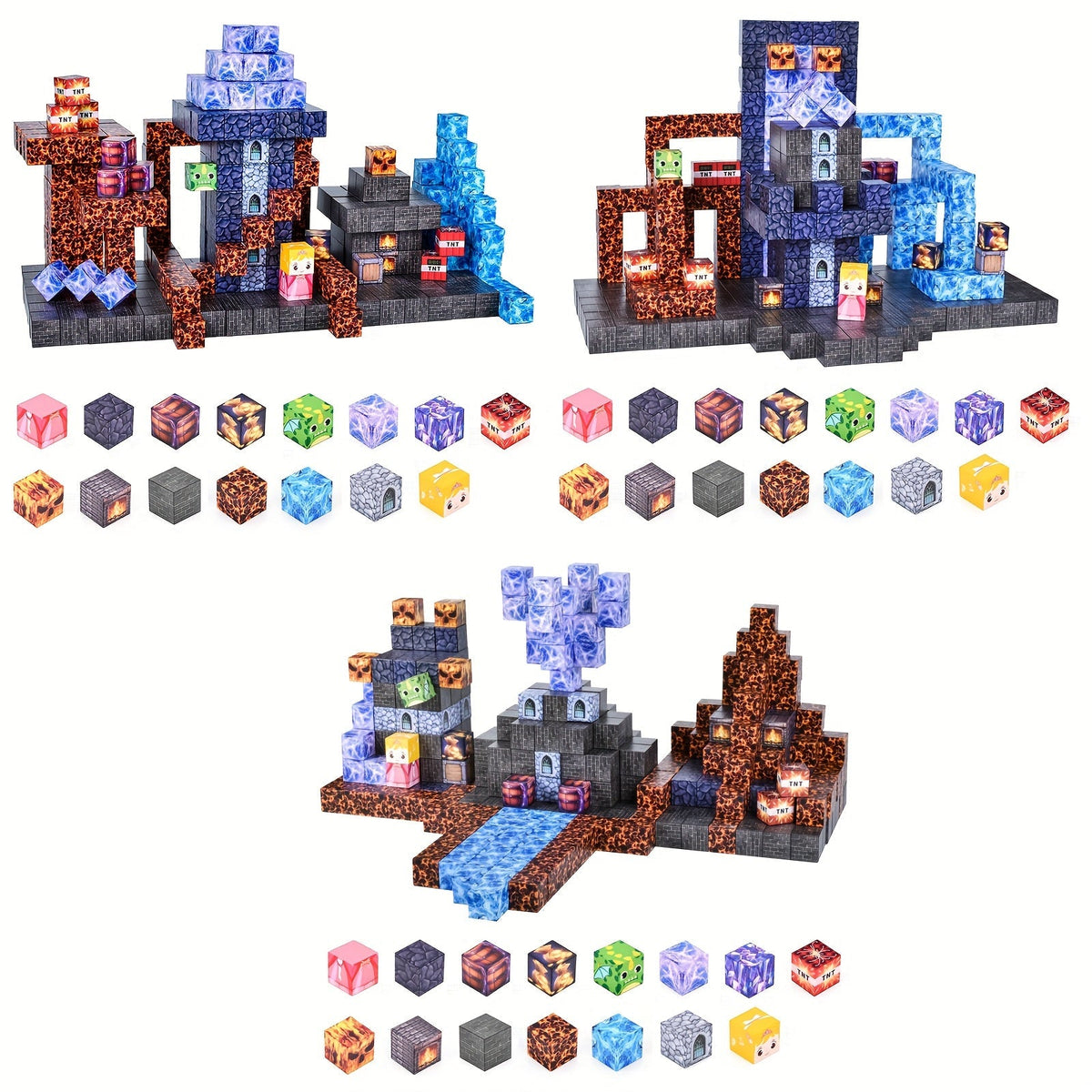 Kit de blocs de construction magnétiques, 100 ou 162 pièces - Ensemble de construction éducatif STEM, tuiles magnétiques pour garçons et filles, jouet de construction créatif en 3D, cadeau d'anniversaire, de Pâques ou de Noël pour enfants