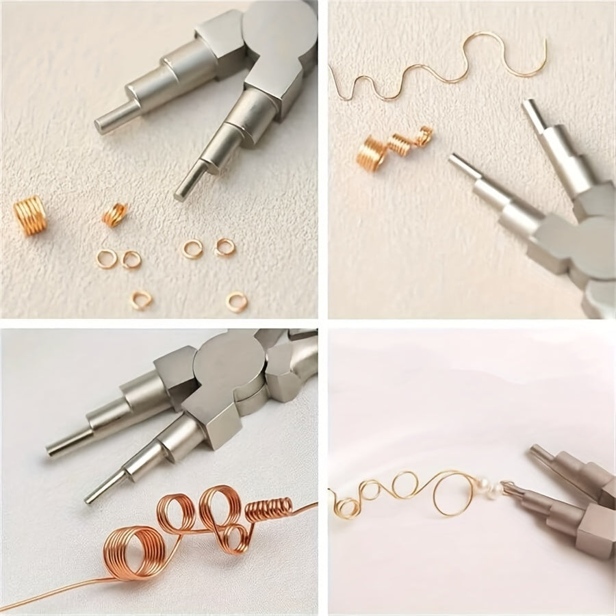 Pinces pour la création de bijoux – Outil en acier au tungstène à bec rond et pointu pour anneaux de 3-10 mm, pliage et façonnage de fil pour le bricolage et la réparation de bijoux