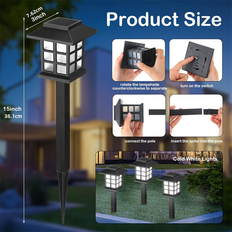 Lot de 6/12/24 lampes solaires d'extérieur pour jardin, étanches IP44 | Éclairage paysager LED blanc chaud/multicolore pour allée, cour, terrasse et décoration de fête – Marche/arrêt automatique