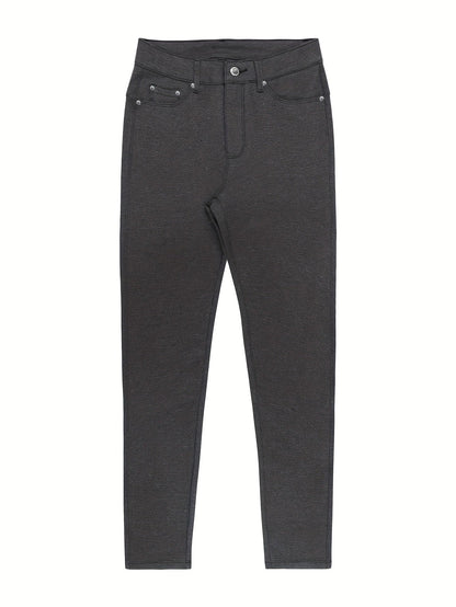 Jean skinny stretch taille haute pour femme, détail bouton en métal, style urbain, pantalon en jean coupe ajustée, 10 couleurs, S-XXL