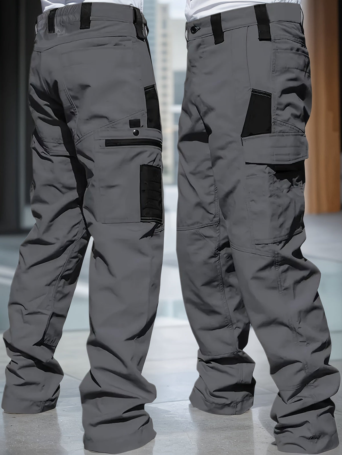 Pantalon cargo tactique pour homme, lot de 2, tissu ripstop, multi-poches, pantalon de travail d'extérieur pour camping, randonnée, chasse, pêche, coupe droite, passants de ceinture, S-XXXL