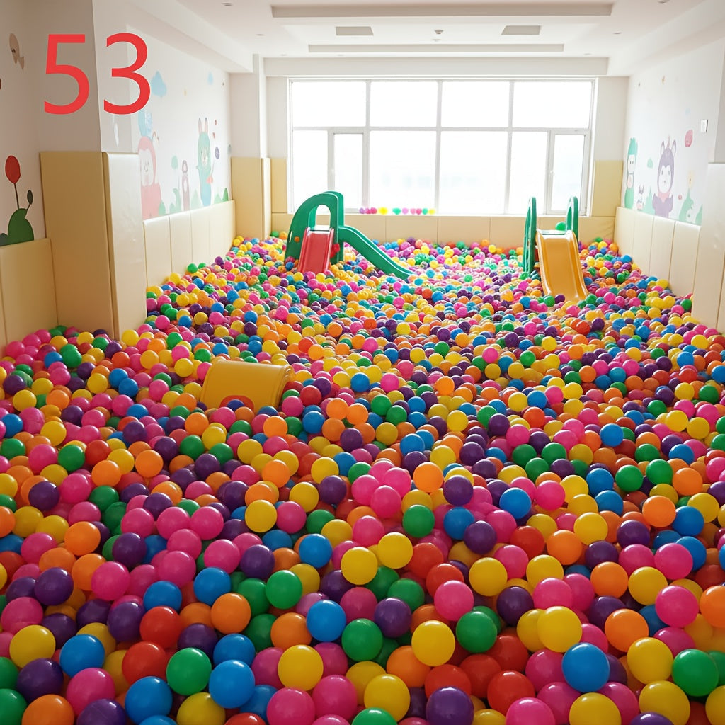 53 balles de piscine à balles arc-en-ciel pour enfants - Balles océaniques vibrantes pour tente de jeu, pataugeoire et jeux d'eau, balles en plastique sans BPA, jouet unisexe pour tout-petits, cadeau d'anniversaire, de Noël ou d'Halloween