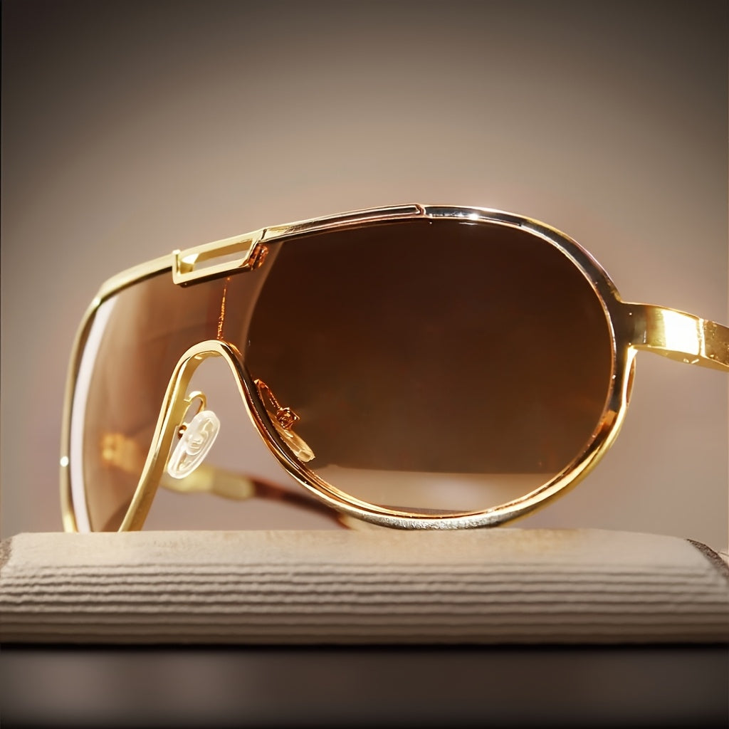 Lunettes de soleil rétro surdimensionnées pour hommes et femmes – Monture vintage, protection UV, verres anti-reflets, charnières métalliques, étui inclus, lunettes mode streetwear, 3 couleurs