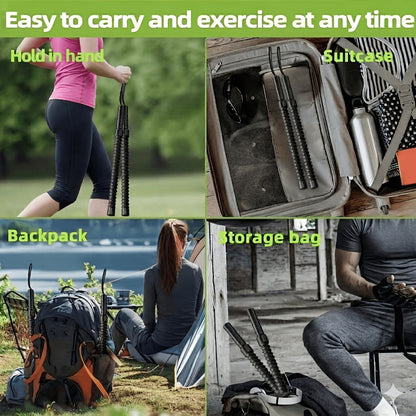 Lot de 2 cordes de combat sans corde – Cordes d'exercice lestées portables sans fil pour entraînement HIIT à domicile, cardio, corps complet, bras, épaules, abdominaux et jambes pour adultes et débutants
