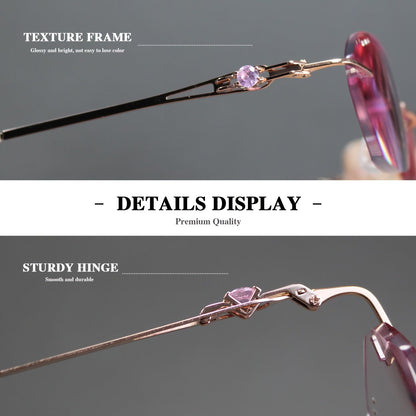 Lunettes de lecture pour femme roses à strass avec verres photochromiques – Branches élégantes effet miroir, charnières en alliage doré, corrections de +1,00 à +4,00, cadeau élégant pour femme pour Noël et anniversaire