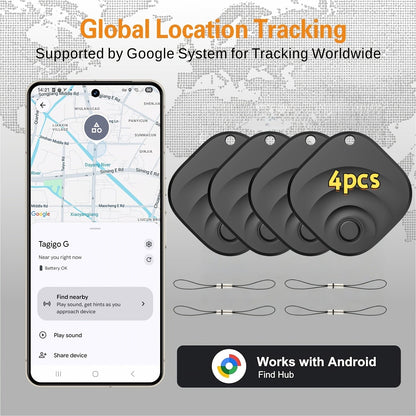 Traceur d'objets intelligent Bluetooth WeTag, mini localisateur GPS 1,43" pour clés, portefeuille, bagages, voiture, sacs – Alarme à haut décibel, contrôle par application – Pack de 1/2/4/8 – Cadeau pour voyageurs