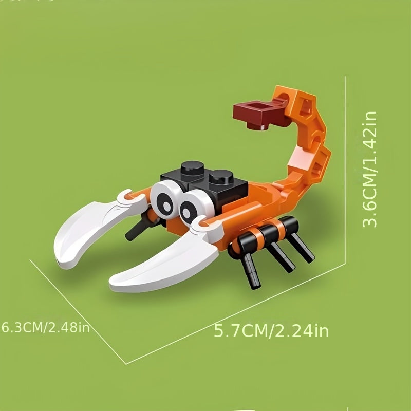Ensemble de 12 mini jeux de construction d'animaux et d'insectes pour enfants - Briques emboîtables à petites particules avec modèles d'animaux à assembler soi-même, jouet de construction STIM, cadeau d'anniversaire et activité de classe