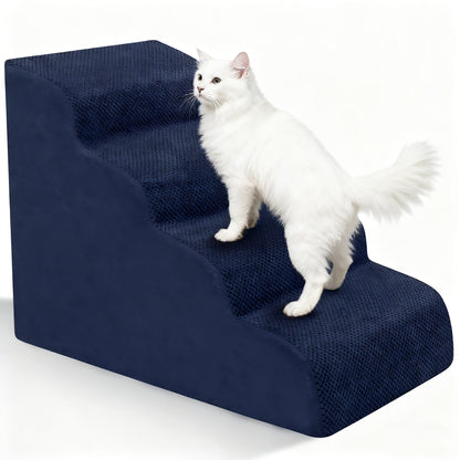NIUBYA Escaliers pour chiens extra larges pour petits chiens – Marches pour animaux en mousse haute densité, fond antidérapant, rampe rembourrée douce pour lits hauts, canapés et divans, idéal pour les chiens âgés ou blessés, polypropylène, compact