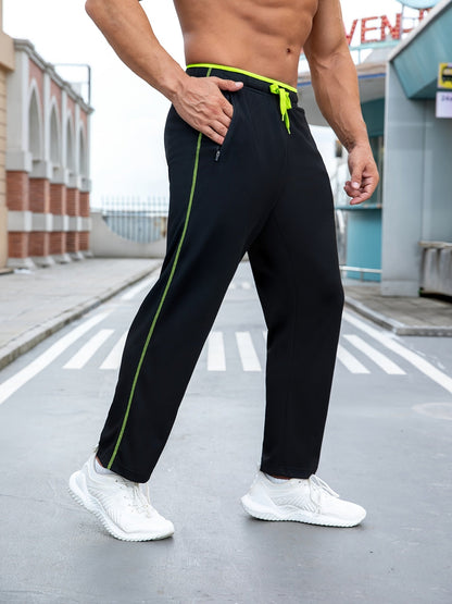Lot de 3 pantalons de survêtement légers pour homme avec poches – Joggers athlétiques à ourlet ouvert pour l'entraînement, le jogging, la salle de sport et la course, tailles S à XXXL, 3 assortiments de couleurs