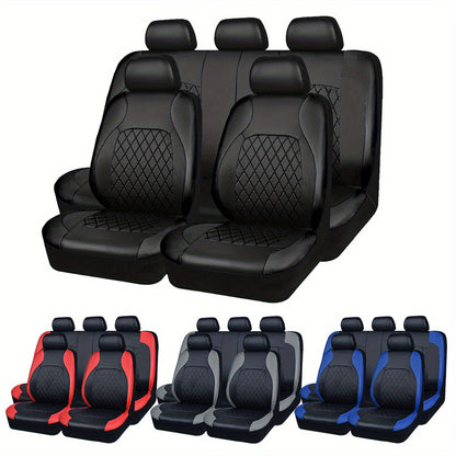 Housses de siège auto universelles en cuir synthétique, imperméables et matelassées, avec rembourrage en mousse, adaptées à toutes les saisons pour voitures, SUV et camions, gris, noir, rouge, bleu, lot de 1 ou 12 pièces