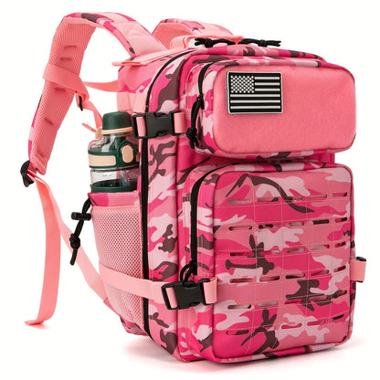 Sac à dos tactique MOLLE 25L pour ordinateur portable pour hommes et femmes – Sac militaire d'urgence, sac de randonnée avec double porte-gobelets, 9 couleurs, sac pour le bureau et les voyages en plein air