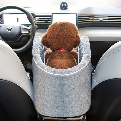 Siège rehausseur de voiture pour petits et moyens animaux – Sac de transport portable avec boucle de sécurité, vue surélevée, construction en polyester pour chiens et chats en voiture