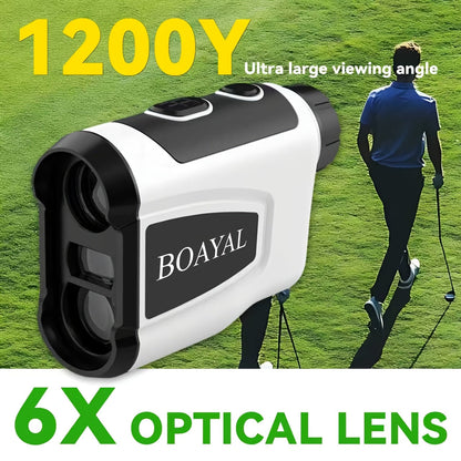 Télémètre laser de golf 1200 yards, grossissement 6x, commutateur de pente, vibration par impulsion, verrouillage de cible, compensation de trajectoire, rechargeable par USB-C pour le golf et la chasse