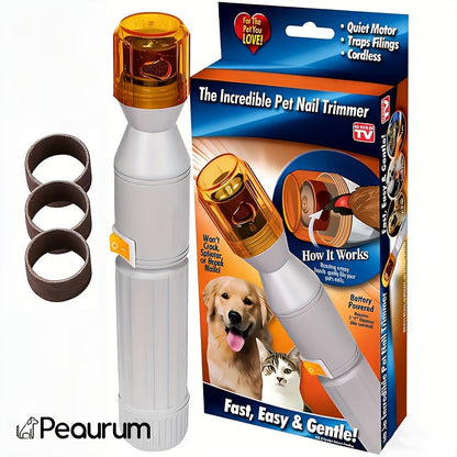 Lime à griffes pour chiens et chats – Ponceuse électrique silencieuse avec 3 embouts, outil de soin et de polissage indolore, rechargeable par USB pour toutes les races