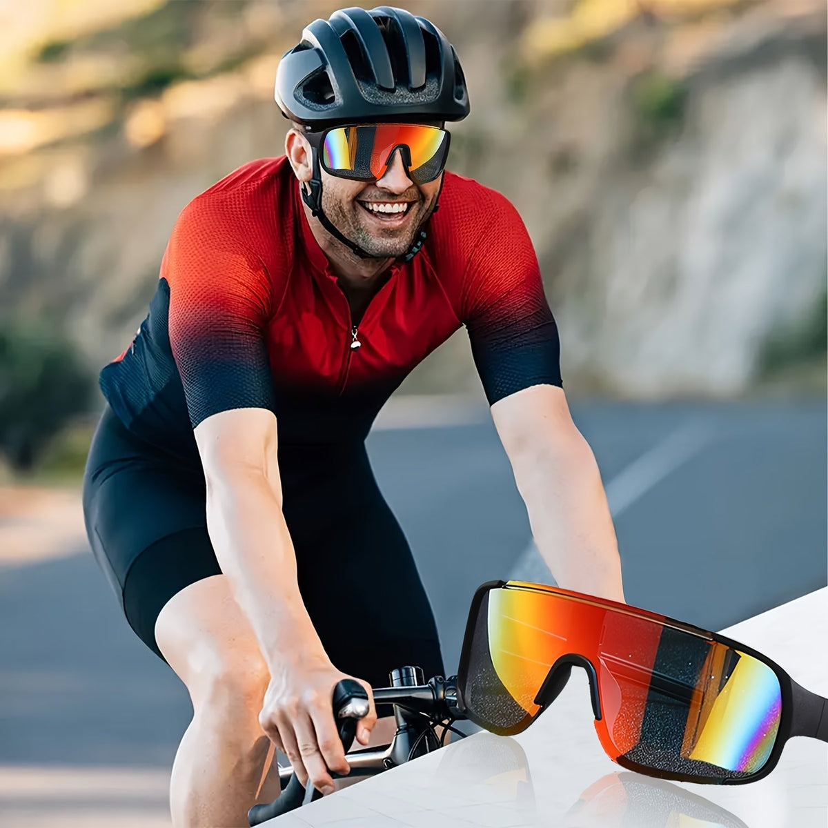 Lot de lunettes de soleil de sport – 6 ou 12 paires, monture légère en polycarbonate, protection UV, verres haute définition antireflets, lunettes unisexes pour la conduite et les activités en plein air, style futuriste