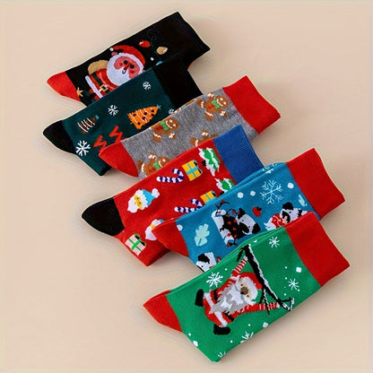 Chaussettes de Noël, 30 paires, motifs de fête amusants : rennes, Père Noël, flocons de neige, pain d'épices, sapin de Noël, chaussettes chaudes à motifs – Coffret cadeau unisexe pour hommes et femmes
