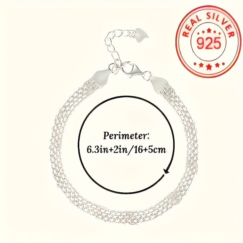 Lot de 4 bracelets tressés en argent sterling 925, joncs tissés empilables pour femmes et hommes, bijoux bohèmes minimalistes, cadeau