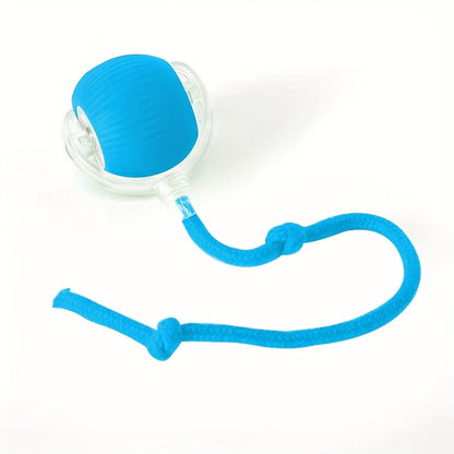 Balle jouet pour chat LED avec corde à queue - Balle interactive électrique intelligente à rotation automatique pour chats et chiots, balle bondissante automatique pour l'exercice du chat, soulagement de l'ennui et jeu en intérieur