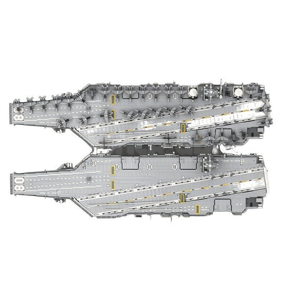 Set de construction de porte-avions de la marine de 4989 pièces – Diorama de navire de guerre à coque grise et rouge, pont d'envol élévateur, îlot, kit de modèle militaire MOC, cadeau de collection pour passionnés de marine et de militaire A2683