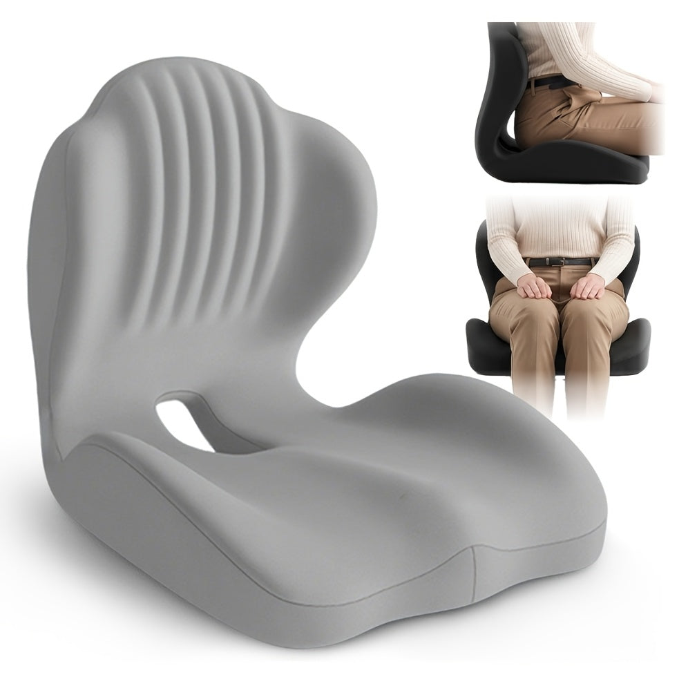 Coussin de siège ergonomique en mousse à mémoire de forme avec soutien lombaire et design creux respirant – Coussin de coccyx confortable pour chaise de bureau, siège auto, position assise prolongée, unisexe