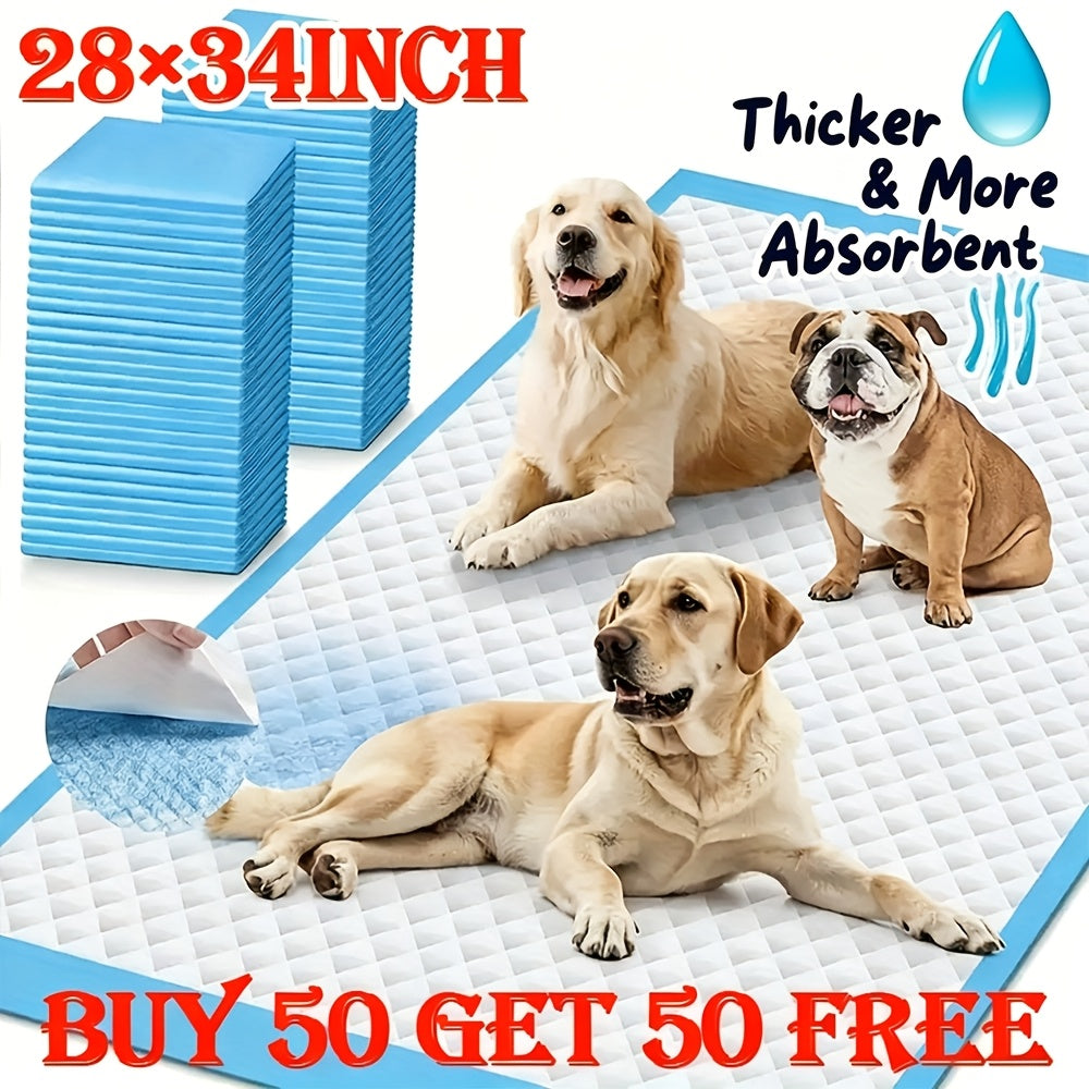 Alèses super absorbantes pour chiens, lot de 80 ou 100, élargies et épaissies - Protections d'apprentissage anti-fuites et anti-odeurs, 71 x 86 cm pour chiens de taille moyenne et grande, indispensables à la maison, en camping et en voyage