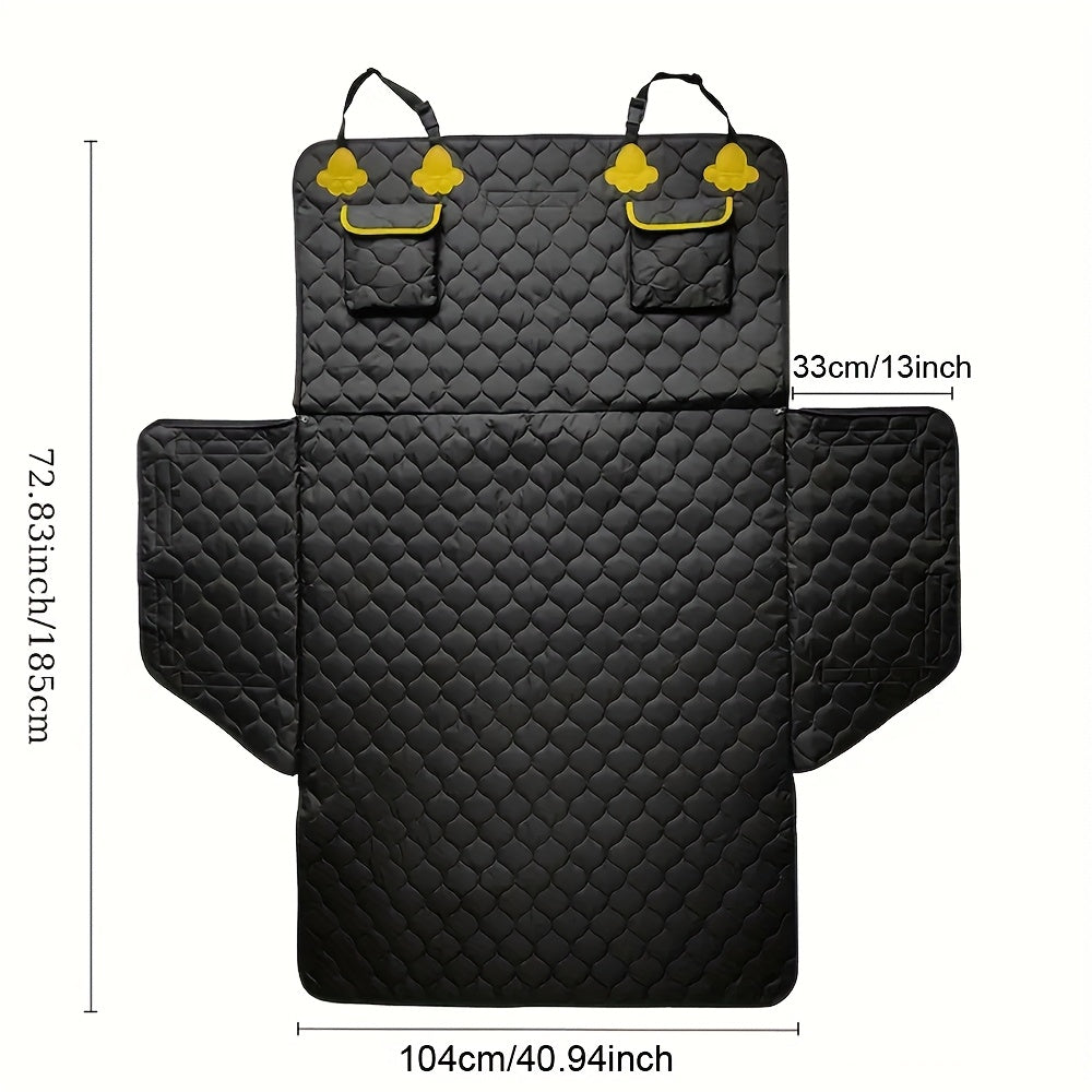 Housse de protection ajustable pour coffre de SUV avec poches de rangement – Protection de coffre en tissu tricoté durable pour voitures et SUV, tapis imperméable pour animaux, 169 x 185 cm