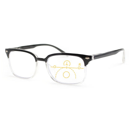 Lunettes de lecture monture rectangulaire avec charnières à ressort – Verres en polycarbonate légers, grossissement de +1,0 à +3,5, lunettes unisexes pour hommes et femmes – Idéales pour l'ordinateur, la lecture et un usage quotidien