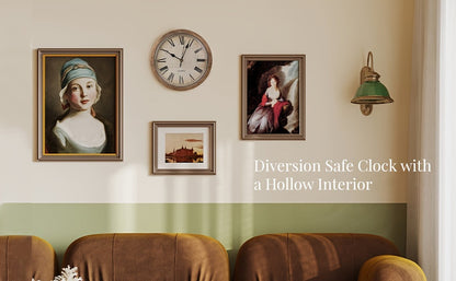 Horloge murale avec coffre-fort dissimulé pour espèces, pièces de monnaie et objets de valeur, sécurité pour maison et bureau, coffre-fort secret robuste et durable