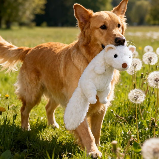 Jouet à mâcher interactif en peluche pour animaux – Compagnon en peluche couineur double épaisseur résistant aux déchirures, jouet réconfortant lavable pour chiens et chats – Peluche vison épaissie, plusieurs tailles disponibles