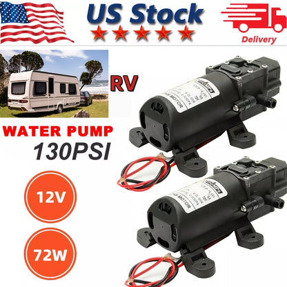 Pompe à eau à diaphragme auto-amorçante 12V 130PSI, pompe électrique portable haute pression pour lavage de voiture, camping-car, caravane, aquarium et pressurisation d'eau - Lot de 1/2/3, ABS durable