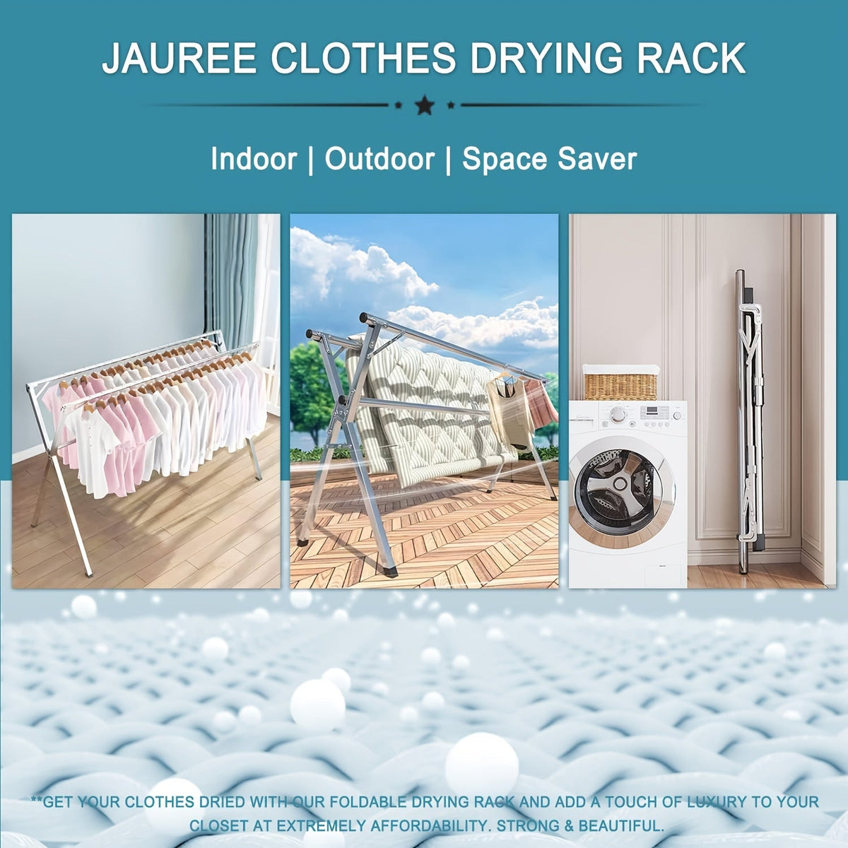 Séchoir à linge en acier inoxydable, 160 cm et 200 cm, rétractable, pliable et robuste, étendoir à linge intérieur/extérieur repliable avec longueur réglable pour balcon, chambre et buanderie