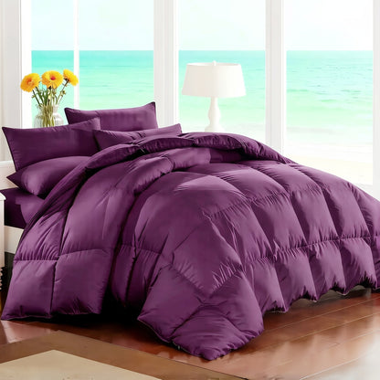 Ensemble de literie 7 pièces pour lit Queen/King – Parure de lit en microfibre douce à plis pincés, comprenant une couette, un drap-housse, un drap plat et 4 taies d'oreiller, ensemble de literie toutes saisons pour la maison et le dortoir