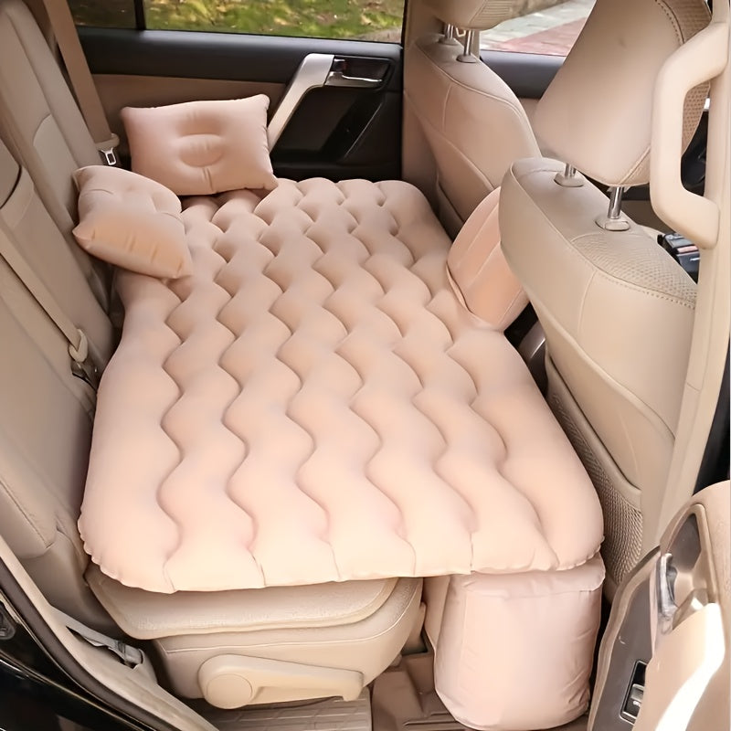 Matelas gonflable pour SUV - Lit de voiture pour camping et voyage - Matelas gonflable floqué universel pour coffre ou banquette arrière de SUV, lit de camping portable avec sac de rangement et kit de réparation, accessoires de road trip