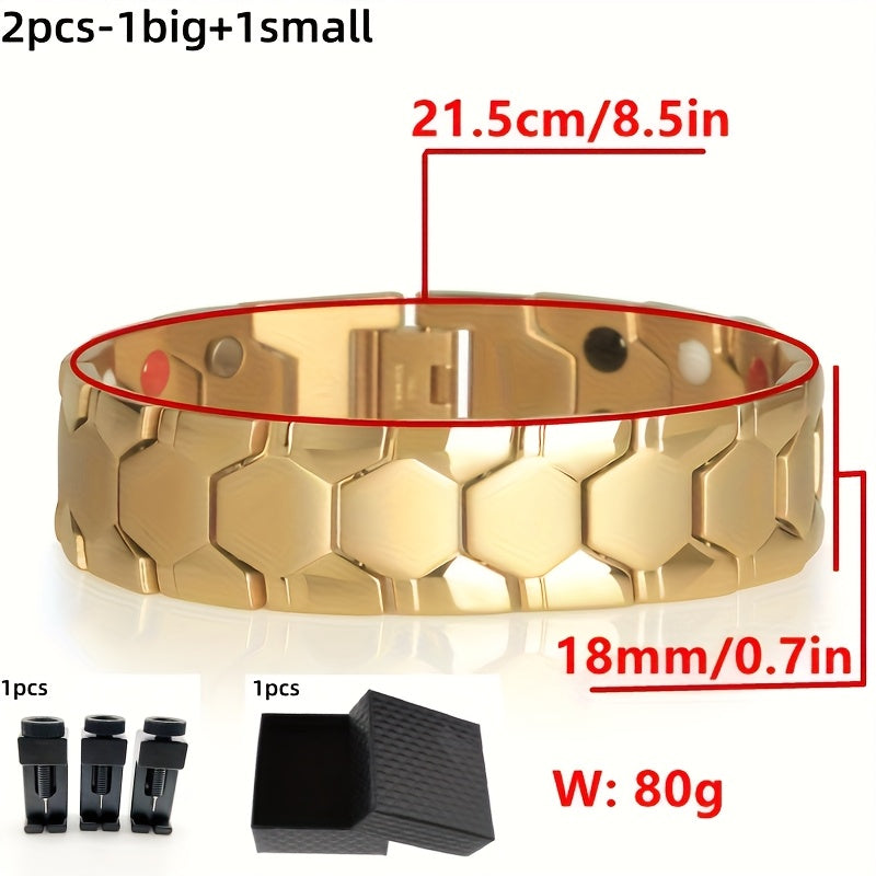Bracelet magnétique sphérique pour homme en acier titane – Bracelet minimaliste élégant pour homme, cadeau idéal pour la fête des pères, disponible en noir, argent et or