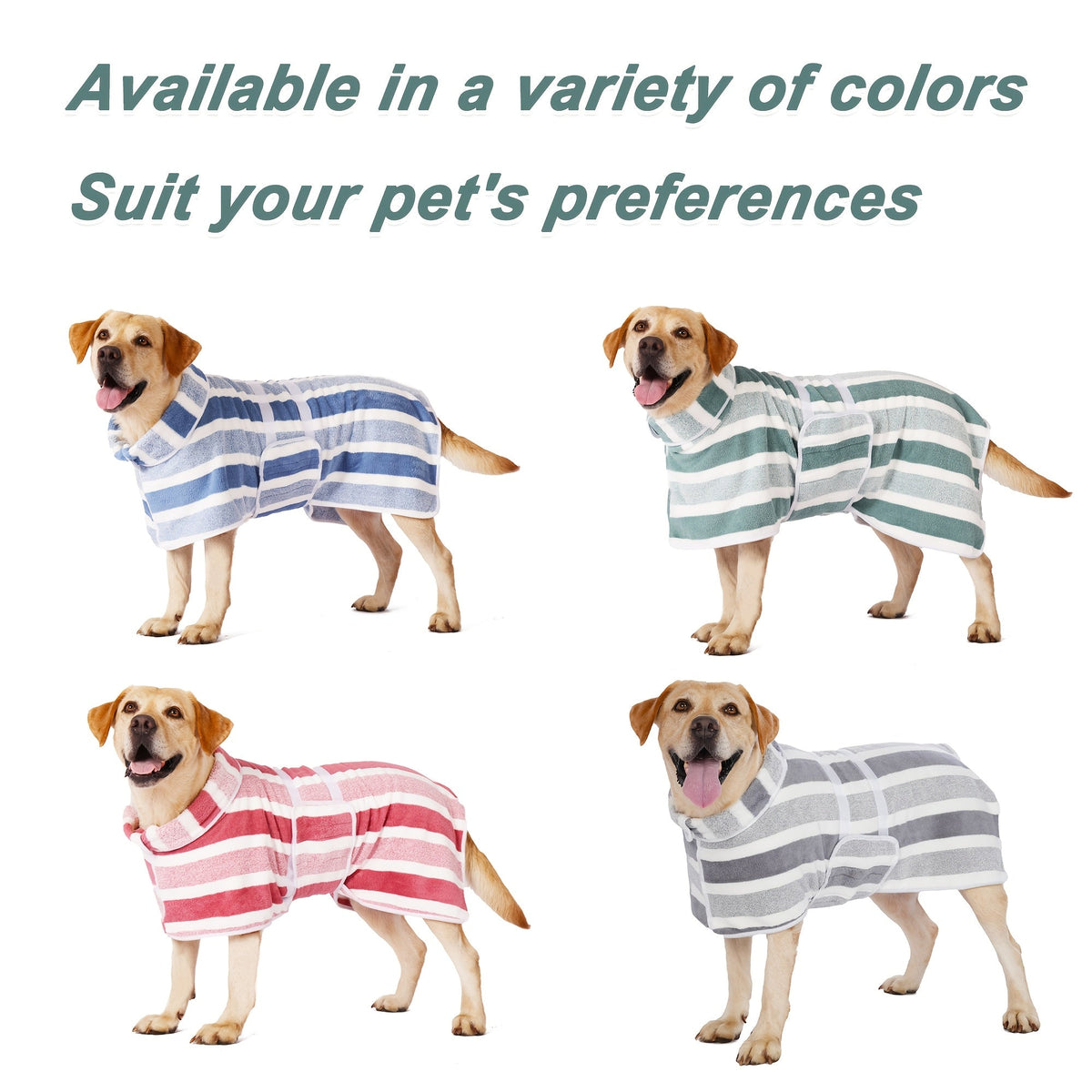 Peignoir de bain séchage rapide pour chiens, serviette enveloppante pour chiens de petite, moyenne et grande taille, fermeture à boutons-pression réglable, robe de séchage toutes saisons après le bain, peignoir pour animal lavable en machine