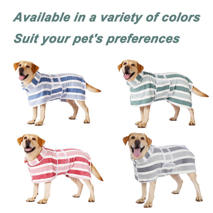 Peignoir de bain séchage rapide pour chiens, serviette enveloppante pour chiens de petite, moyenne et grande taille, fermeture à boutons-pression réglable, robe de séchage toutes saisons après le bain, peignoir pour animal lavable en machine